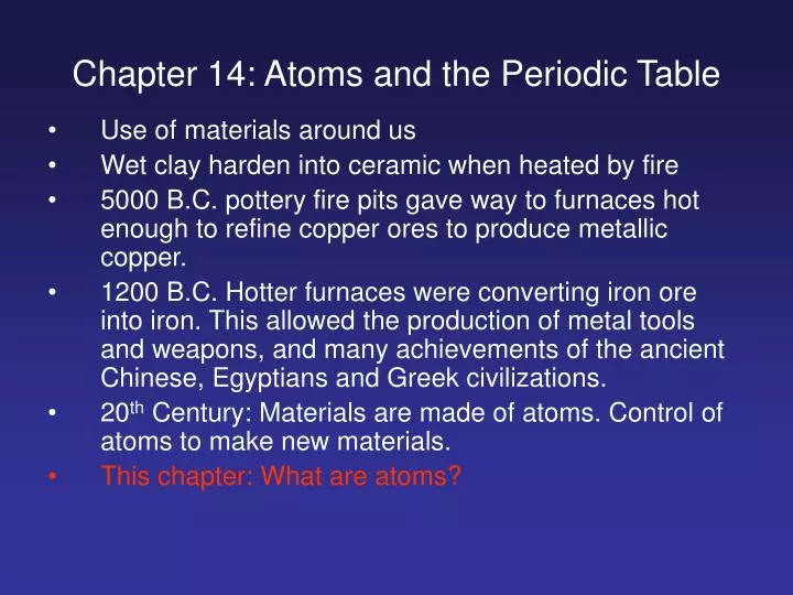 chapter 14 atoms and the periodic table