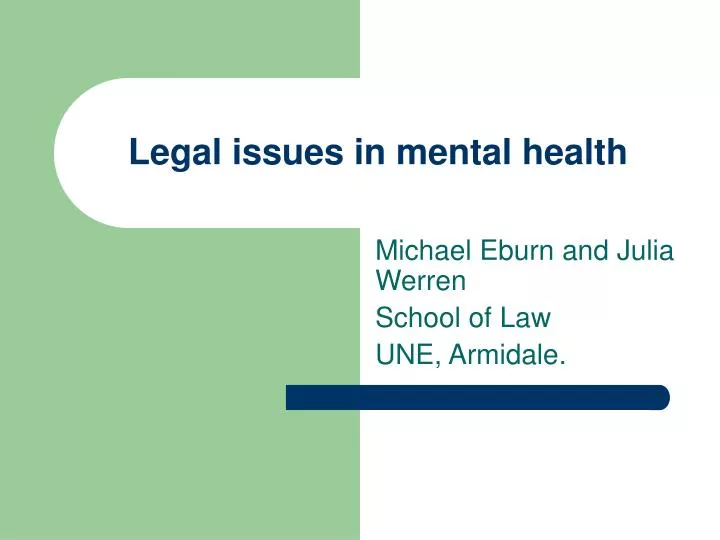 legal issues in mental health