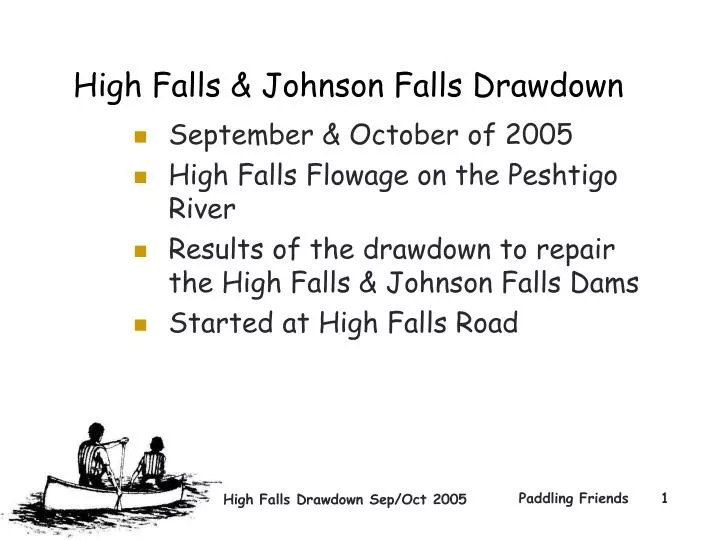 high falls johnson falls drawdown