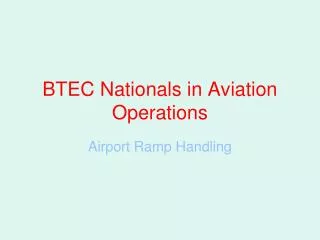 BTEC Nationals in Aviation Operations