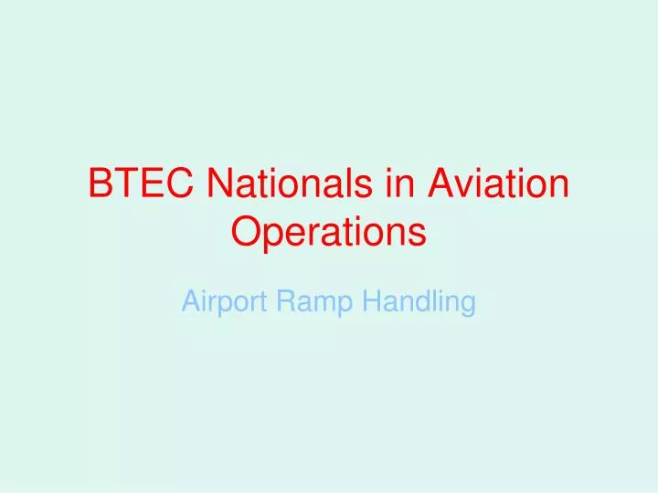 btec nationals in aviation operations