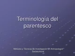 terminolog a del parentesco