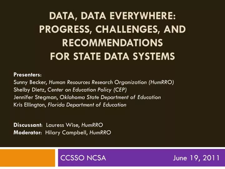 data data everywhere progress challenges and recommendations for state data systems