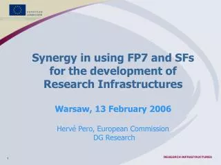 Synergy in using FP7 and SFs for the development of Research Infrastructures