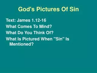 God's Pictures Of Sin