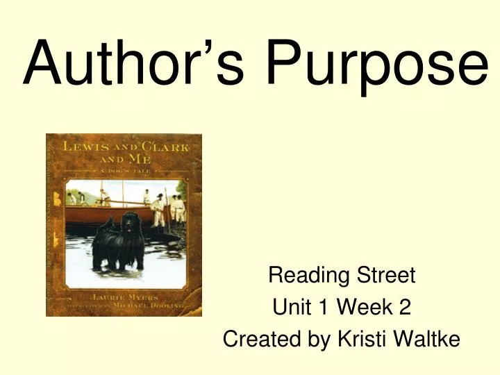 author s purpose