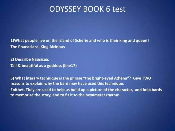 odyssey book 6 test