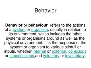 Behavior