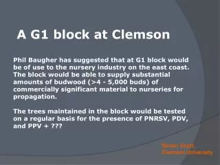 A G1 block at Clemson
