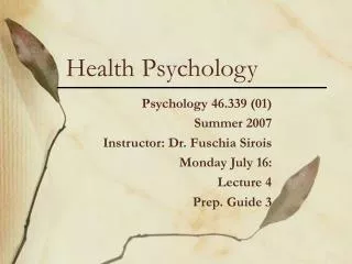 Health Psychology