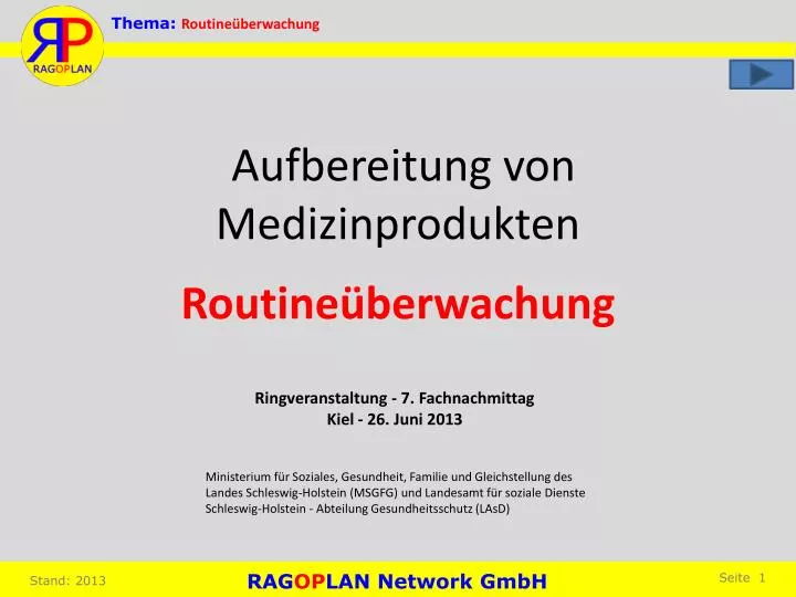 PPT - Aufbereitung Von Medizinprodukten Routineüberwachung PowerPoint ...