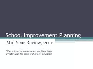 school improvement planning