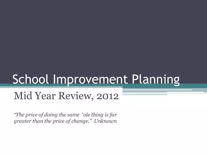 school improvement planning