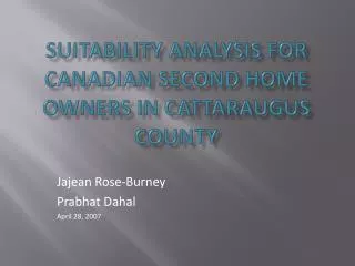 suitability analysis for Canadian second home owners in Cattaraugus County