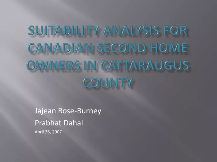 suitability analysis for canadian second home owners in cattaraugus county