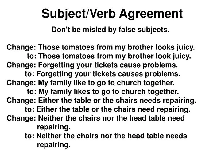 subject verb agreement