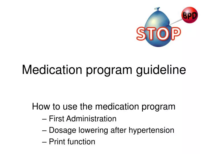 medication program guideline