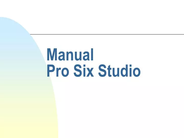 manual pro six studio