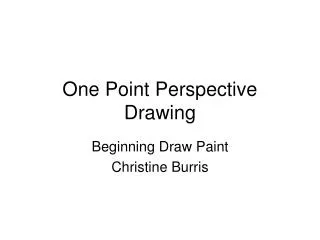 One Point Perspective Drawing