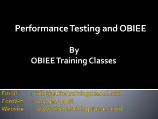 Performance Testing and OBIEE by ObieeTrainingClasses