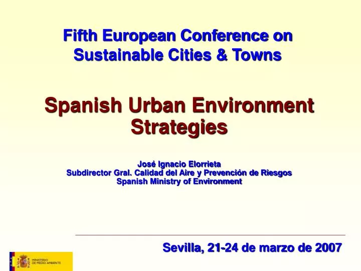 fifth european conference on sustainable cities towns