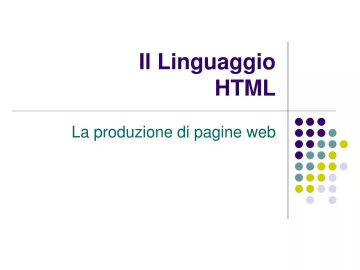 il linguaggio html