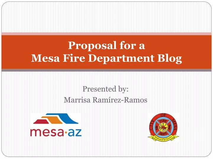 proposal for a mesa fire department blog
