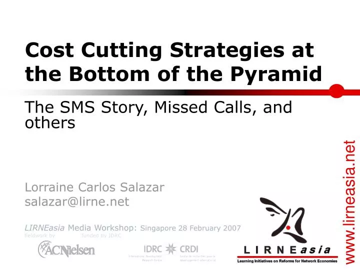 cost cutting strategies at the bottom of the pyramid