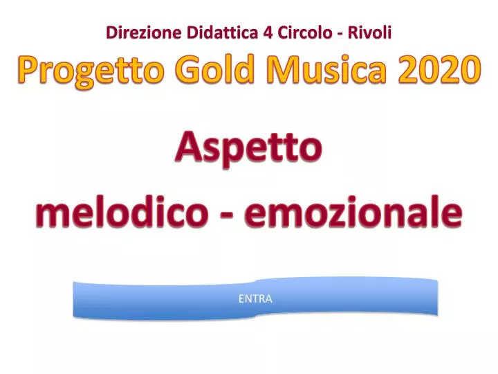 direzione didattica 4 circolo rivoli progetto gold musica 2020