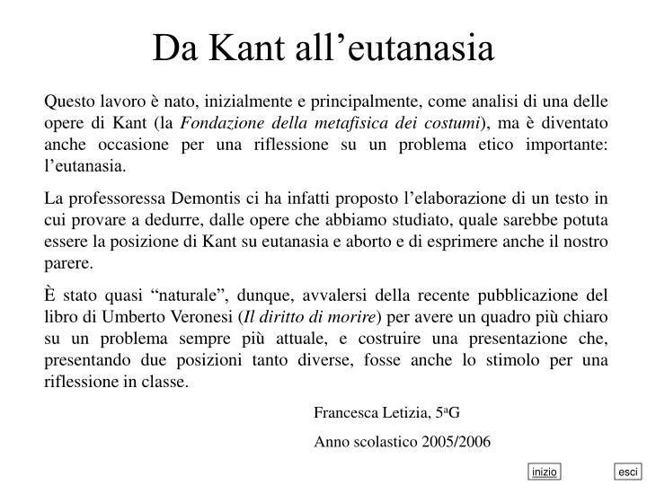 da kant all eutanasia