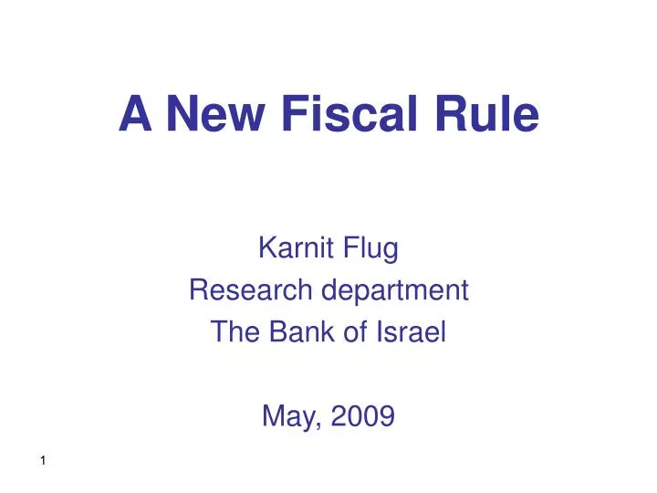 a new fiscal rule
