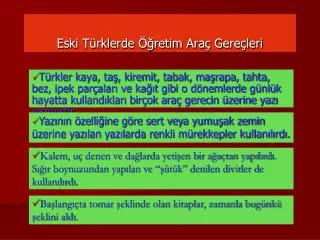 eski t rklerde retim ara gere leri