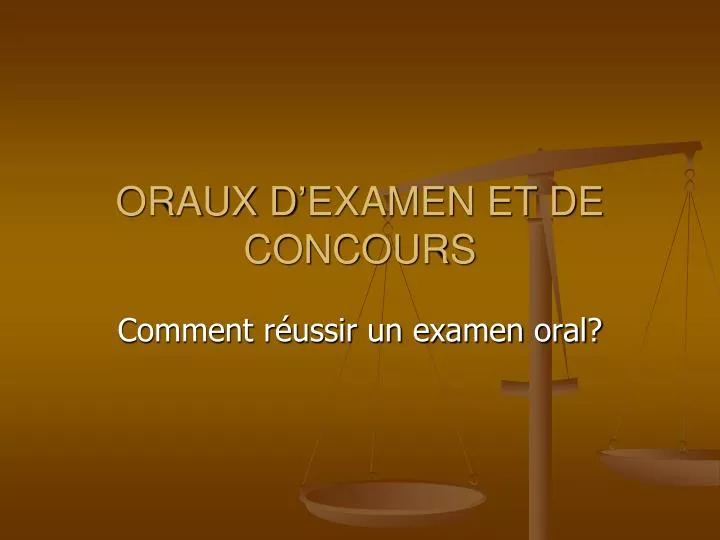 oraux d examen et de concours