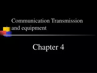 Communication Transmission and equipment