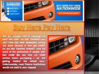 Buy Here Pay Here Car Lots