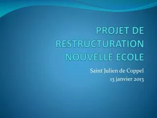 projet de restructuration nouvelle ecole