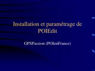 installation et param trage de poiedit