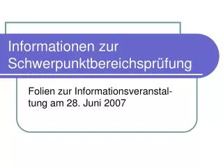 informationen zur schwerpunktbereichspr fung
