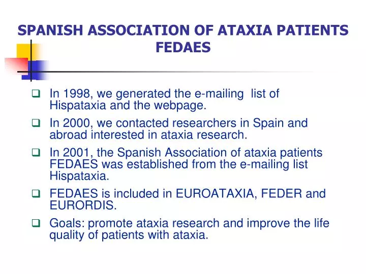 spanish association of ataxia patients fedaes
