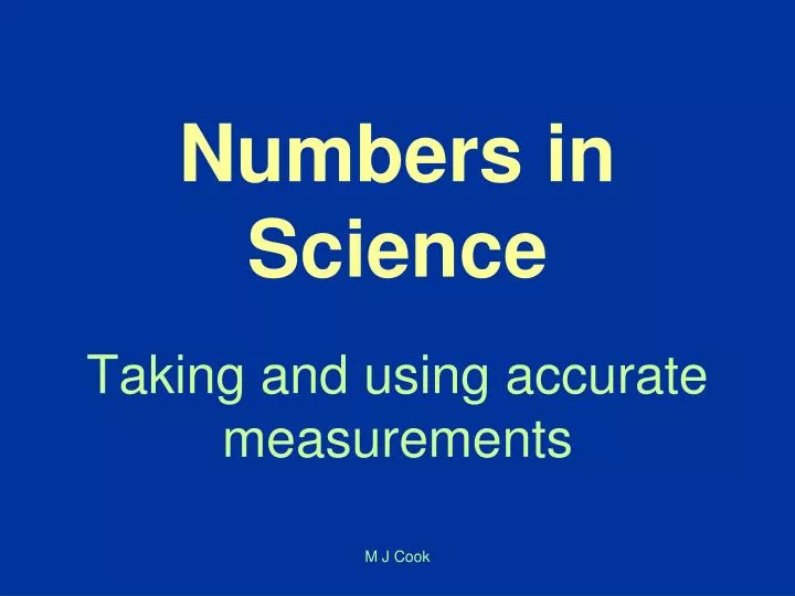 numbers in science