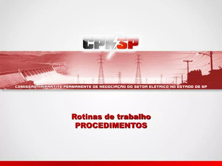 rotinas de trabalho procedimentos