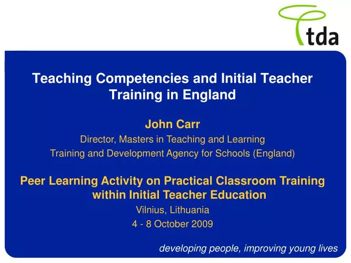teaching competencies and initial teacher training in england
