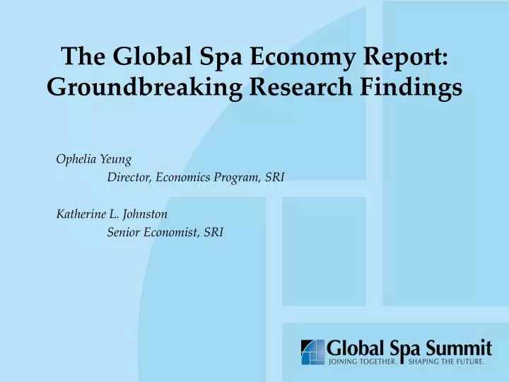 the global spa economy report groundbreaking research findings