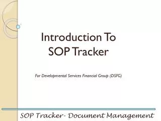 SOP Tracker- Document Management