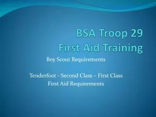 BSA Troop 29 First Aid Training