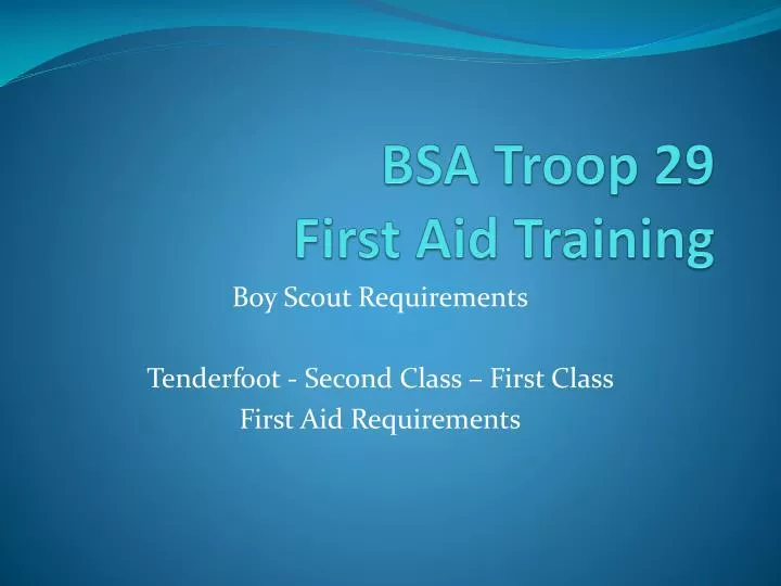 bsa troop 29 first aid training