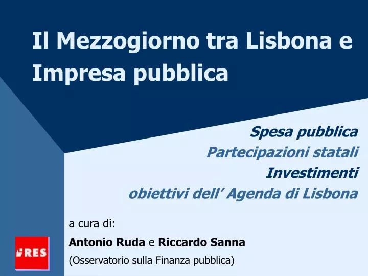 il mezzogiorno tra lisbona e impresa pubblica