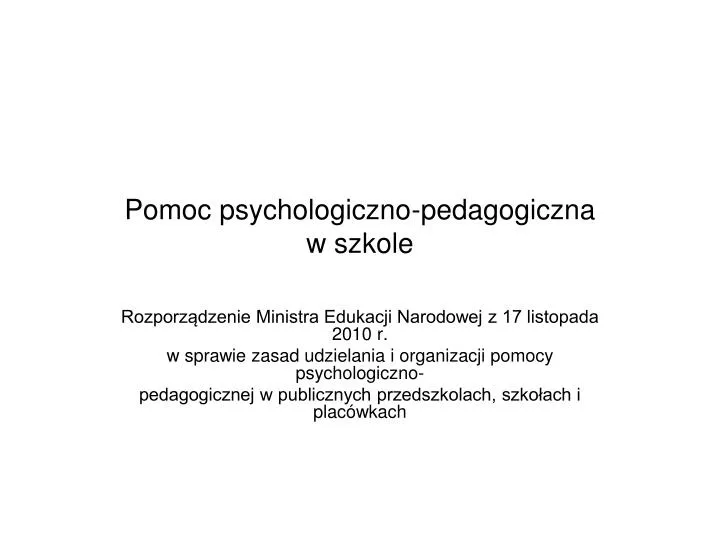 pomoc psychologiczno pedagogiczna w szkole