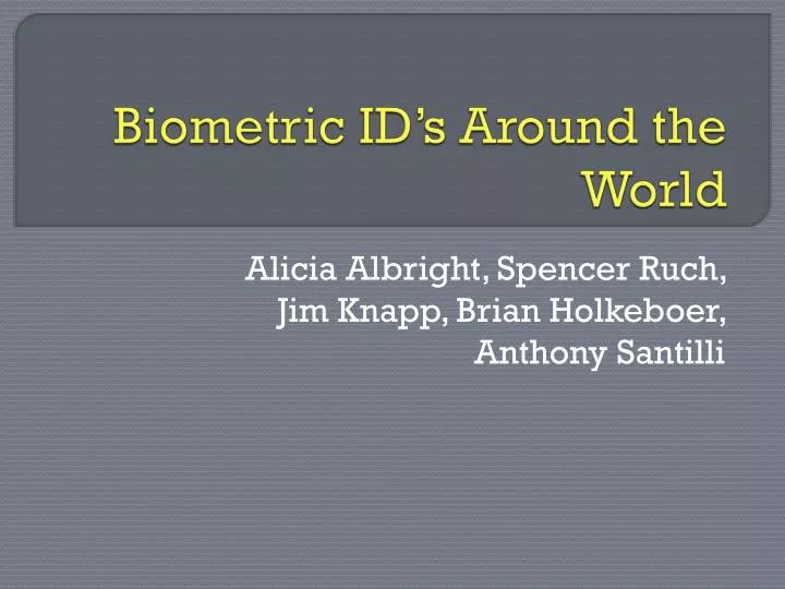 biometric id s around the world