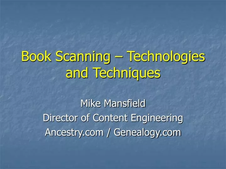 book scanning technologies and techniques